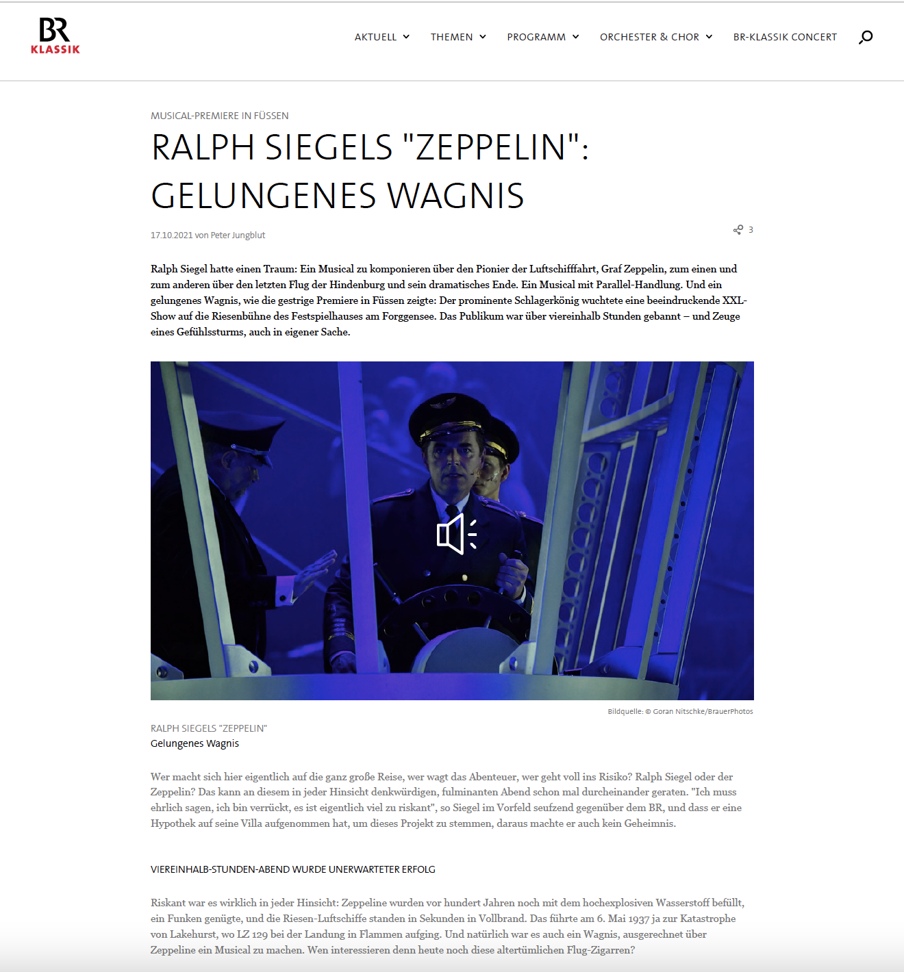 BR-Klassik: Ralph Siegel’s “ZEPPELIN”: Successful venture